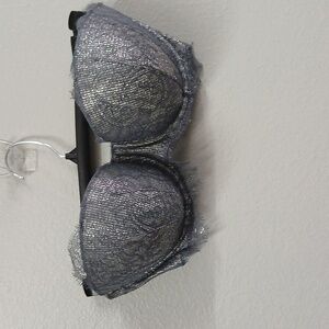 Victoria's Secret Dream Angel 32DDD Lace Strapless Bra Nwt Gray Blue Sparkle